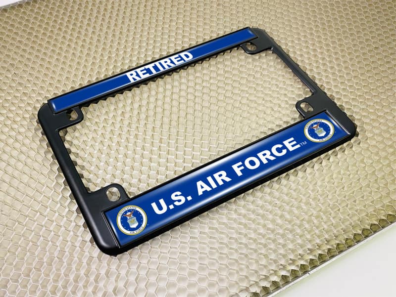 U.S. Air Force Retired - Motorcycle Metal License Plate Frame